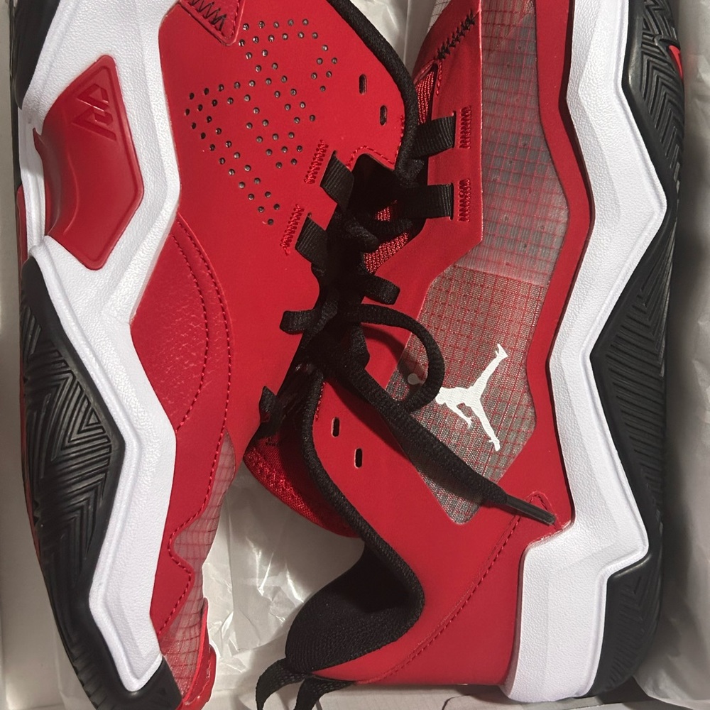 Red, black, and white Jordan One